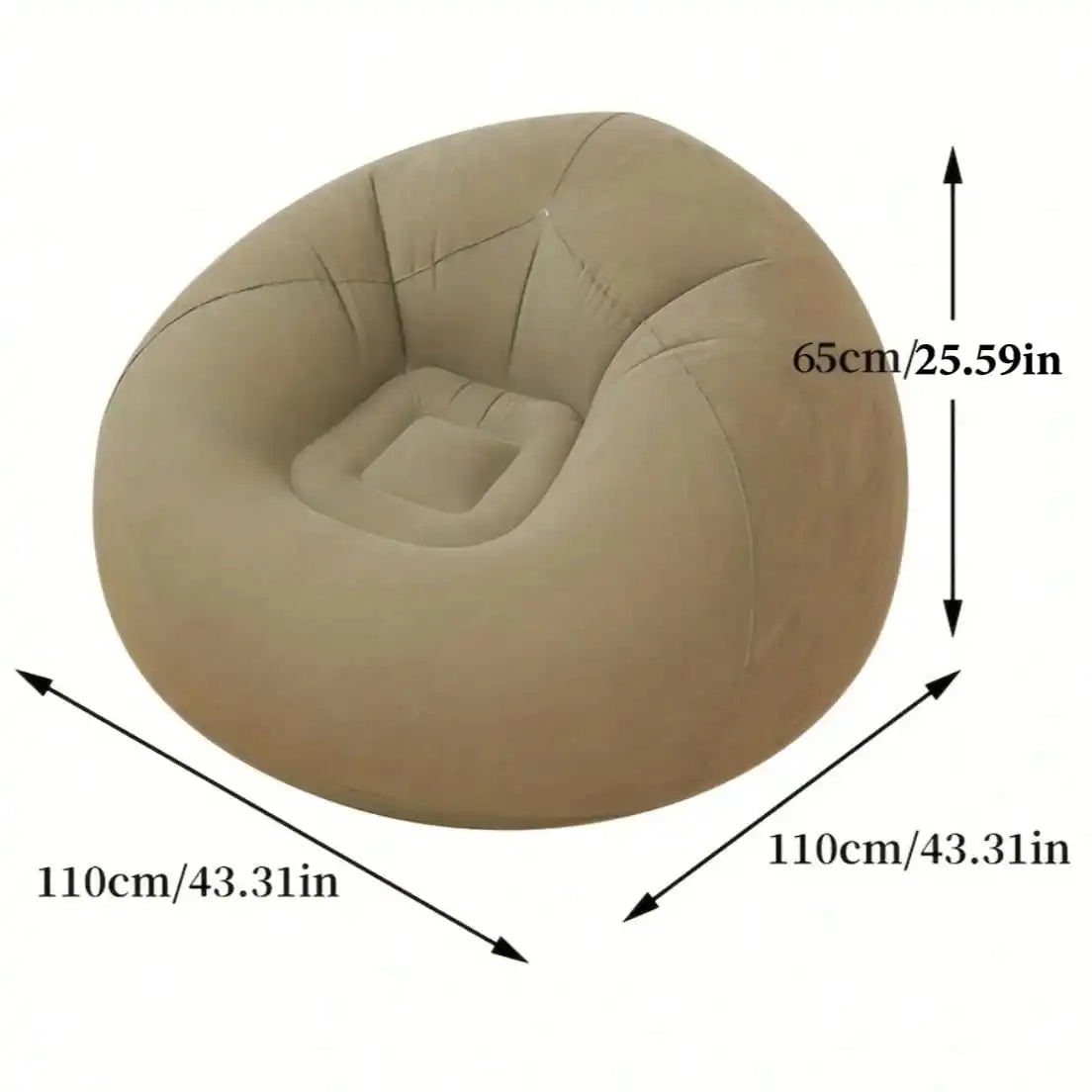 Large Slouchy Inflatable Sofa Chair: PVC Lounger for Indoor Living Room & Outdoor Camping