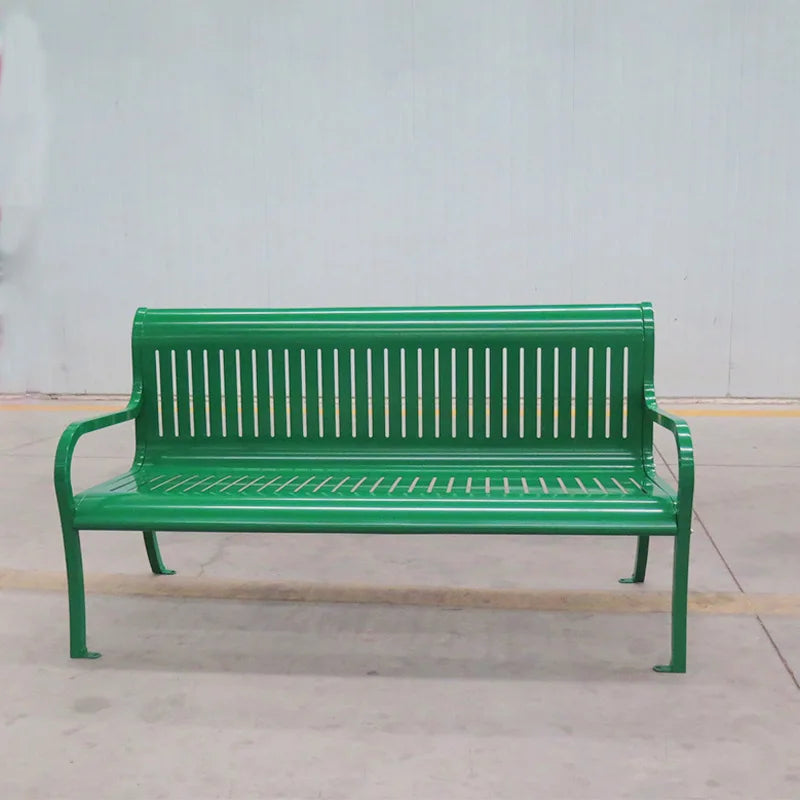 Community outdoor park chair stainless steel leisure seat outdoor bench metal public seat long stool wholesale