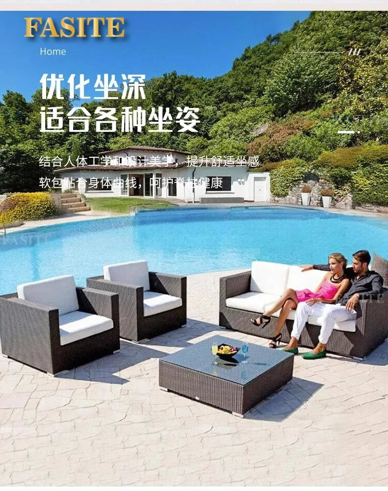 Outdoor Sofa Coffee Table Combination Courtyard Open-air Balcony Living Room