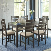 20" Dining Room Table Set with 6 Upholstered Chairs - Beautifully Crafted, Easy to Assemble