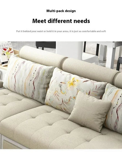 Linlamim Fabric Sofa Set Furniture Living Room Sofa Set with USB and Stools / Big U Shape Cloth Couch Sofas for Home Furniture