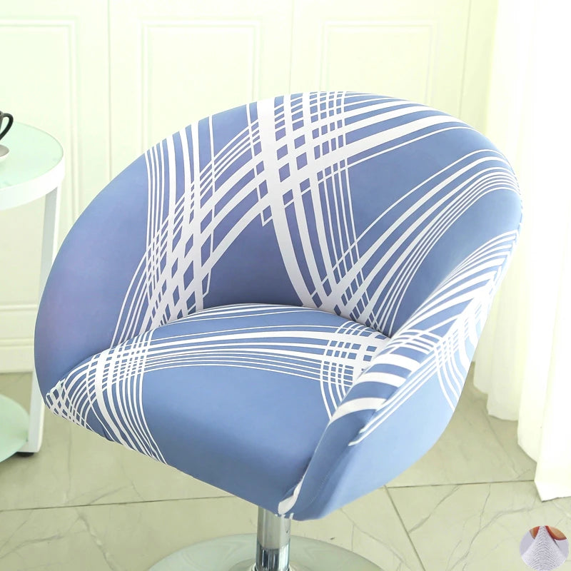 Universal Curved Chair Cover Short Back Printed Arc Armchair Covers Dining Chair Covers Home Spandex Elastic Dustproof Cover