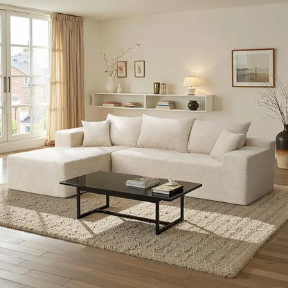 L-Shaped Sectional Sofa in Box, Deep Seating, No Assembly, Boneless Chaise for Living Room,Customized