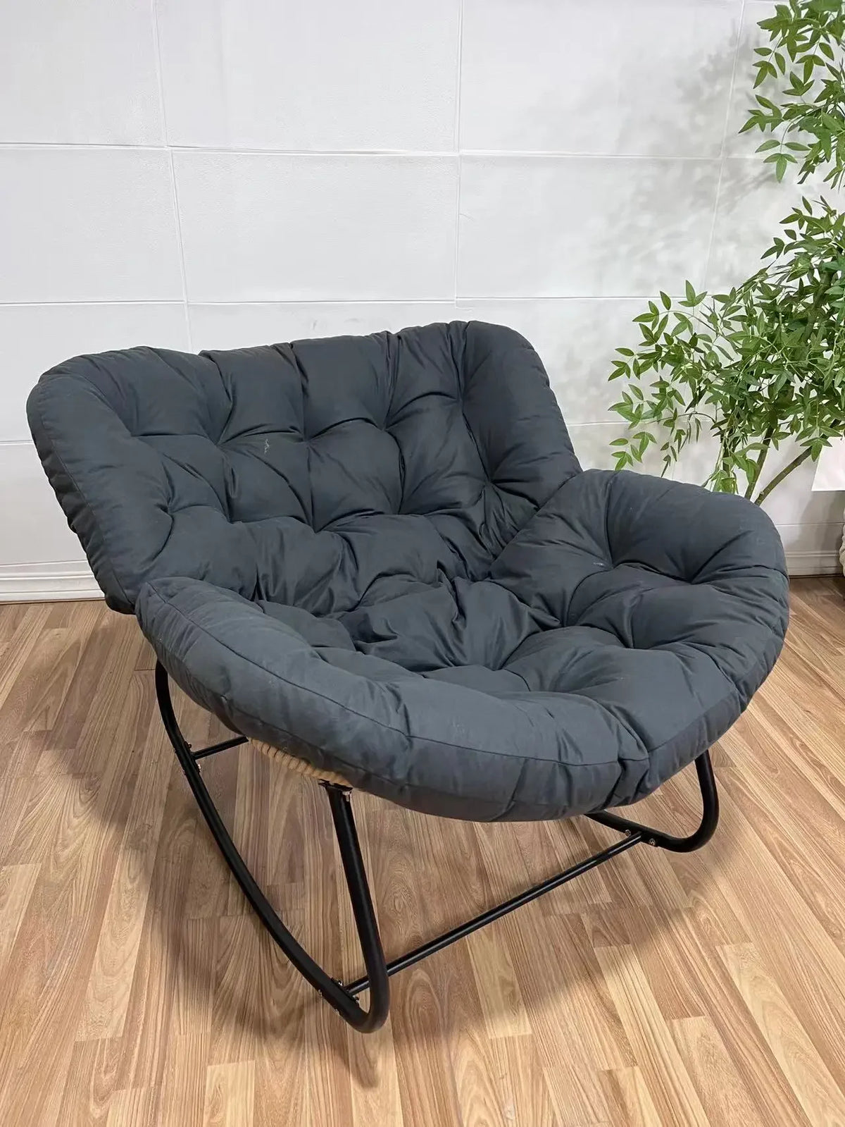 Metal Rocking Chair Adult Reclining Chair Balcon Home Single Leisure Chairs Living Room Red Sofa Chair Lazy Recliner