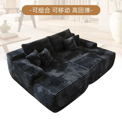 Compression sofa, simple wind sponge filling, soft large seat deep in the living room, corduroy surface, lazy recliner