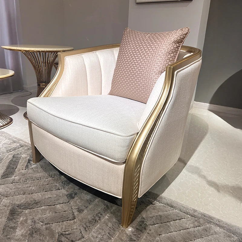 Caracole Adela Luxury Home Furniture Curved High Quality for Wood Frame Couch Modern White Sofa Set for Living Room New Design