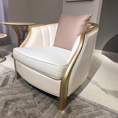 Caracole Adela Luxury Home Furniture Curved High Quality for Wood Frame Couch Modern White Sofa Set for Living Room New Design