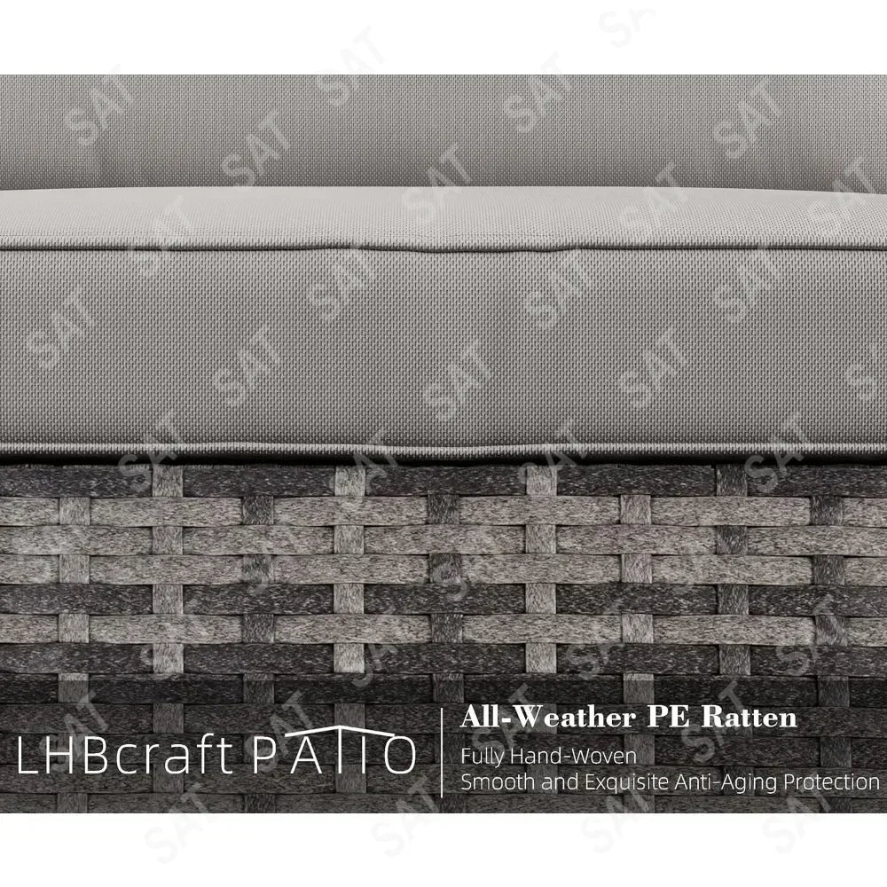 Furniture Set, Outdoor Furniture Patio Sectional Sofa, All Weather PE Rattan Outdoor set with Cushions and Table