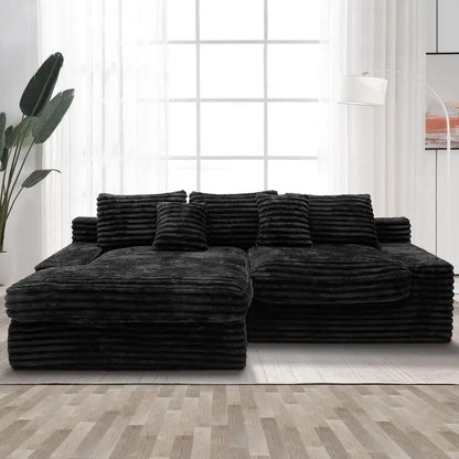 Modular Sectional Sofa, Upholstered Couch for Living Room & Bedroom, No Assembly Needed, 2-Piece Free Combination, Plush