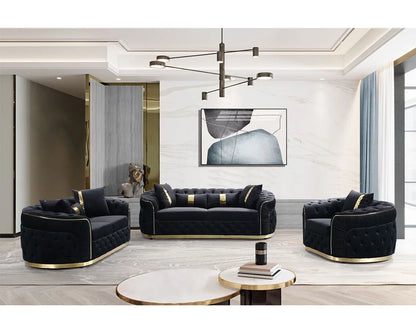 Machine High Quality Luxury Living Room Sofa Set Gold Stainless Steel Lounge Sofa Velvet 2-3 Seater Couch