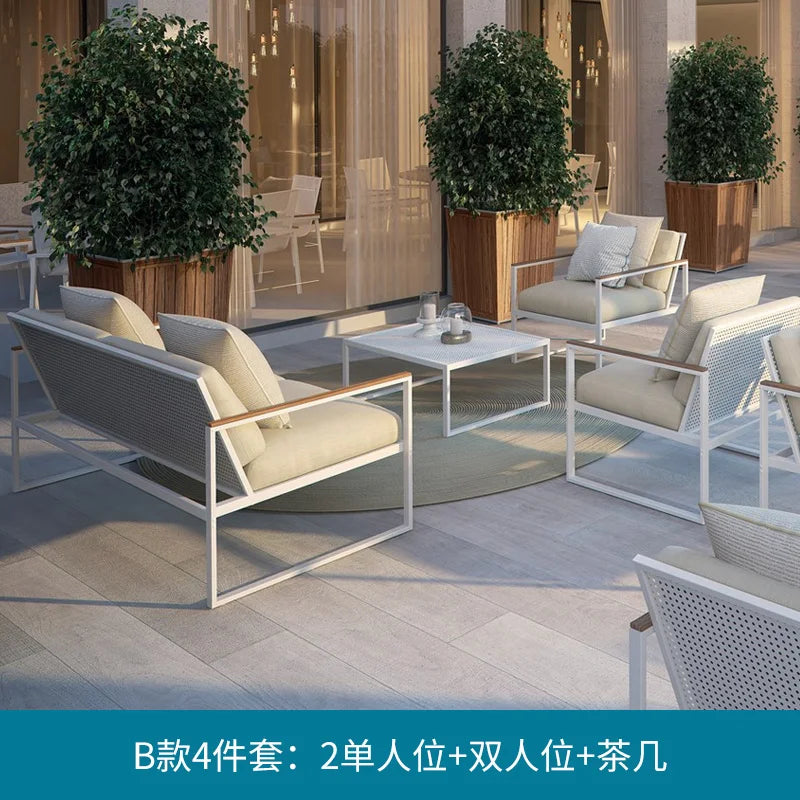 Italian Style Designer Simplicity Garden Sofas Originality Art Courtyard Villa Garden Sofas Luxury Outdoor Furniture Divano FYOS