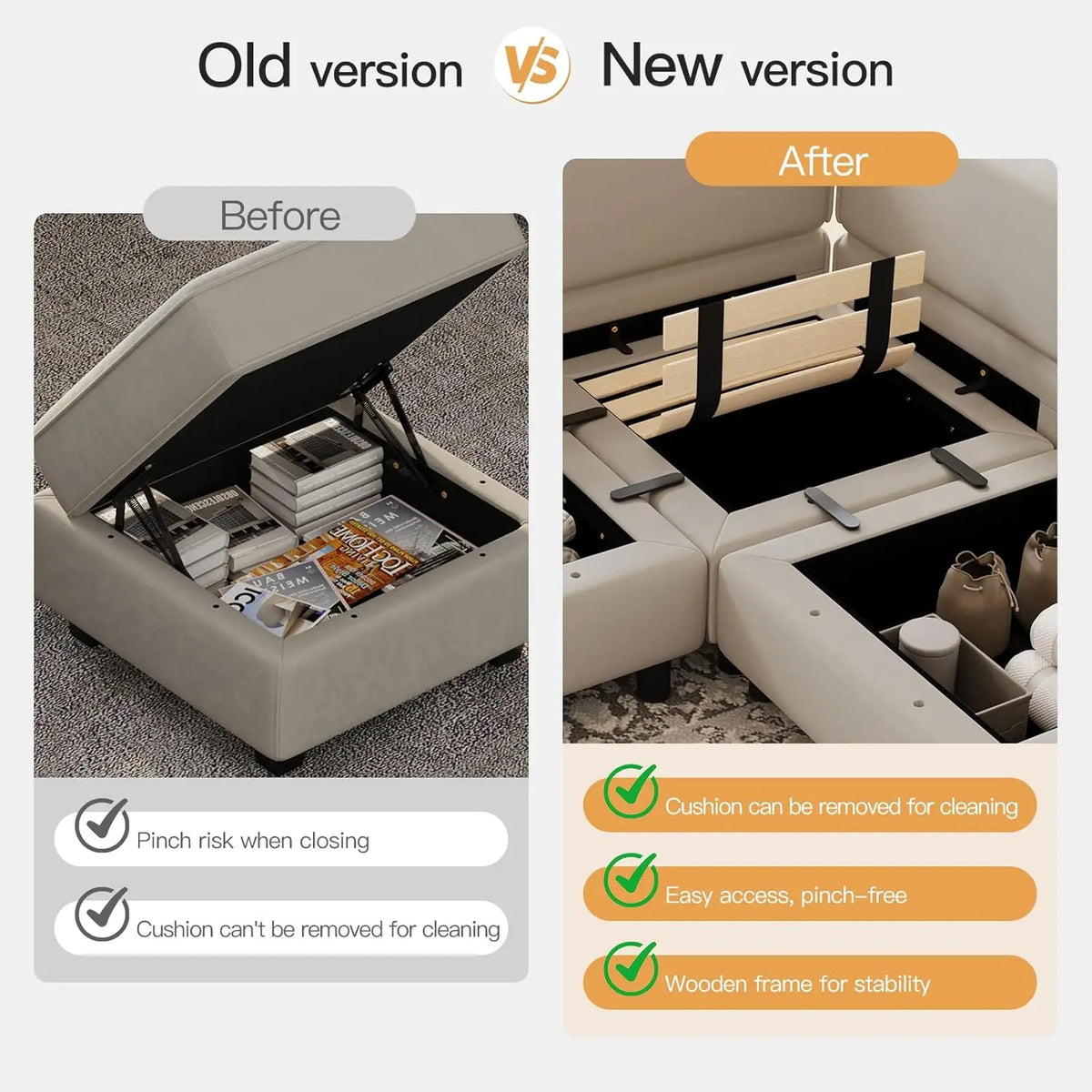 Grey Velvet Modular Sectional Sofa L-Shape Reversible Chaise Storage 4-Seat Living Room, Customized