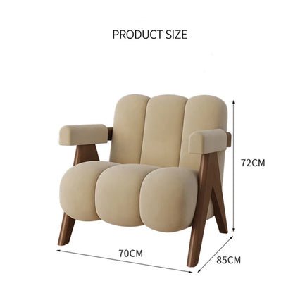 Nordic Wood Living Room Chairs Modern Living Room Sofas Home Balcony Single Leisure Back Armchair Fabric Sofa Chair Furniture