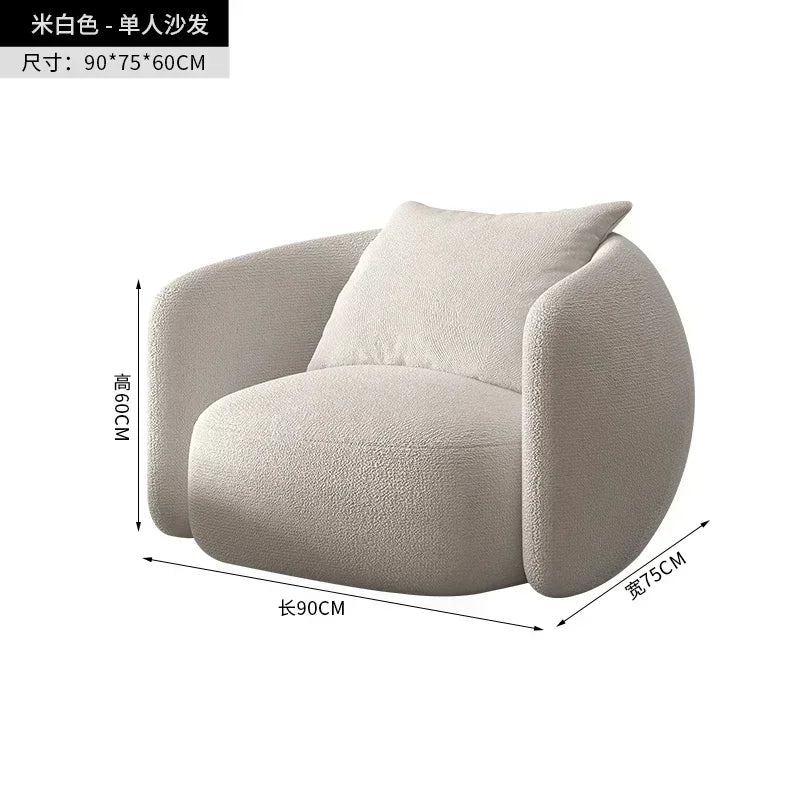 Minimalist Arc Shaped Sofa for Living Room - Modern Cashew Design