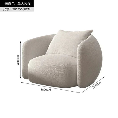Minimalist Arc Shaped Sofa for Living Room - Modern Cashew Design