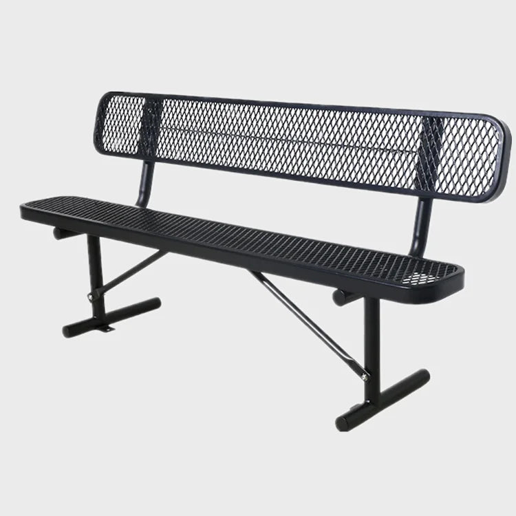 Outdoor Furniture Modern extra Long Metal Bench Public Park Steel Bench Seating Outside Garden Patio Powder Coated Seat Bench