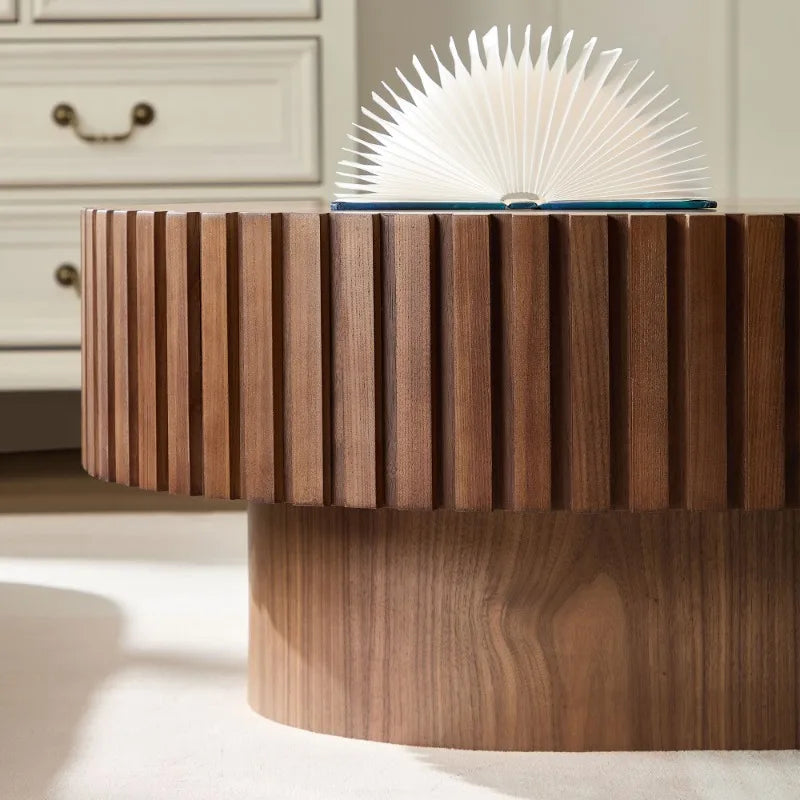 Modern Brown Woven Rattan Coffee Table Oval Shaped Living Room Side Table Home Decor Furniture