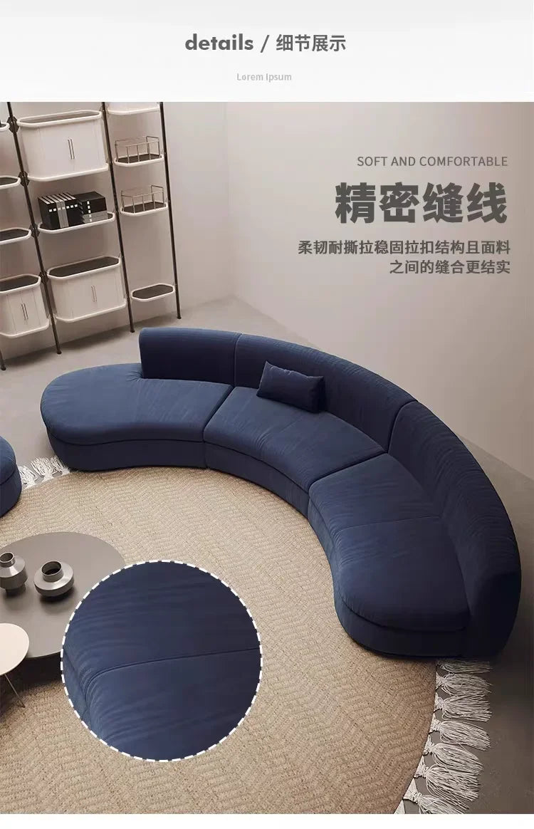 Semicircular curved sofa living room light luxury modern designer fabric sofa hotel B & B02A