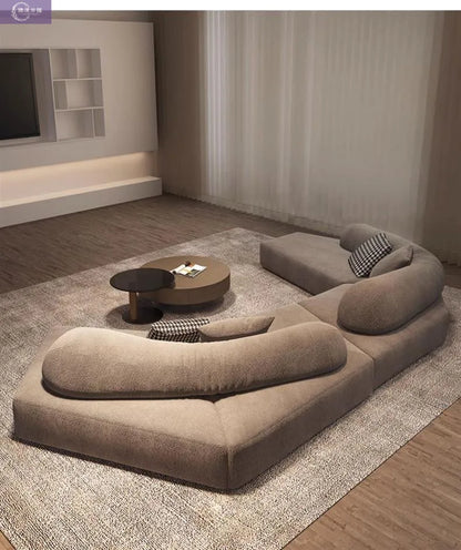 Fabric Sofa Combination Villa Large Apartment Sitting Italian Rock Irregular Special-shaped Large Flat Edta Double-sided
