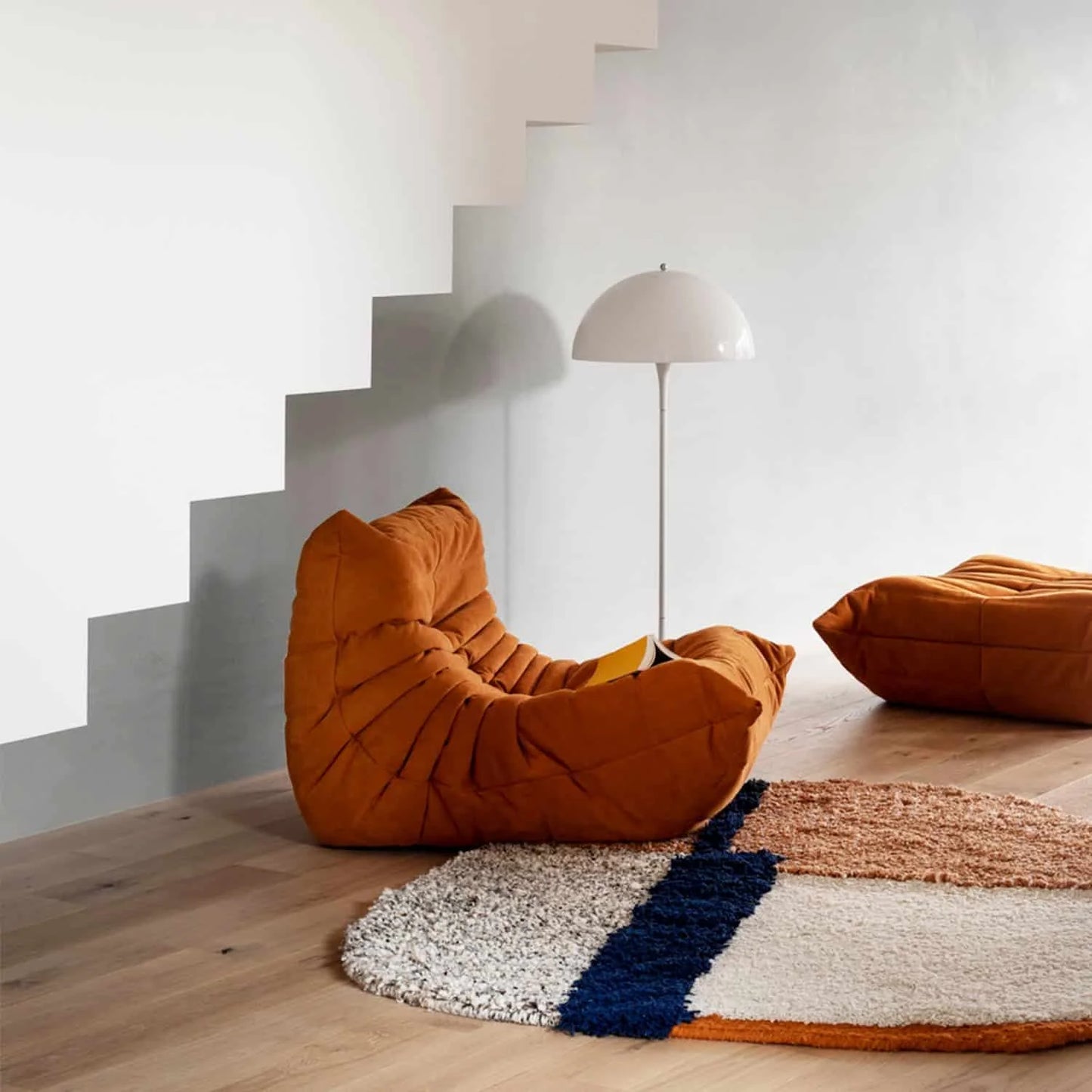 Caterpillar sofa togo modern living room balcony lounge lazy sofa available white lamb wool sofa