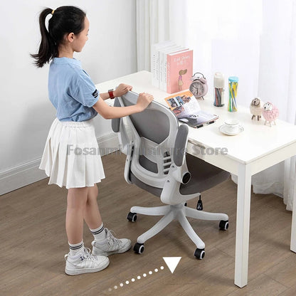 Adjustable Lumbar Support Home Desk Chairs with Armrests Students Study Computer Chair Office Mesh Swivel Chair with Wheels