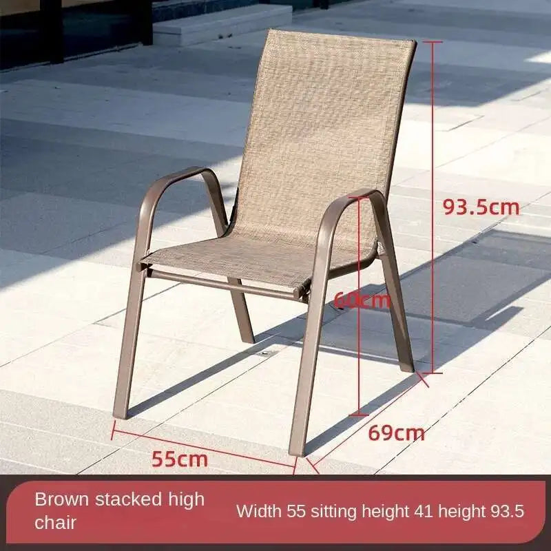 2pcs High Back Garden Chairs Nordic Waterproof Comfortable Dining Garden Chairs Back Italian Style Mueble Jardin Furniture