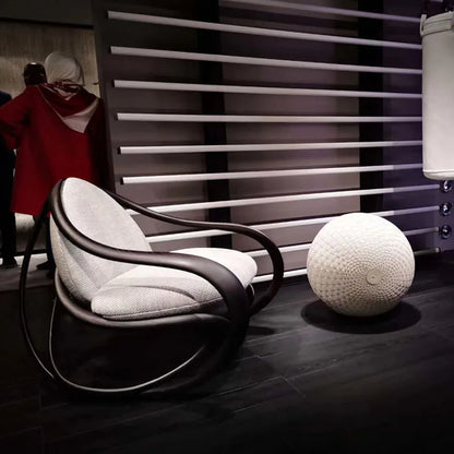 Nordic modern walnut, sofa chair, living room model house light luxury, special-shaped leisure single, fiberglass rocking chair