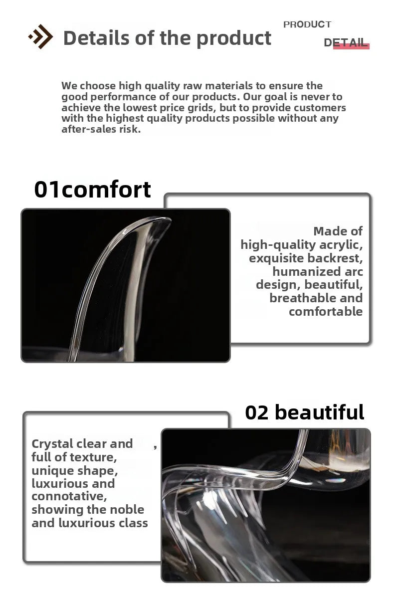 Nordic Modern Simple Creative Acrylic Plastic Dining Chair Red S Beauty Chair Crystal Transparent Pandong Chair Wow