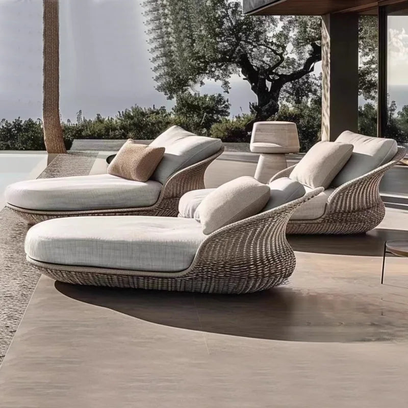 Cross-border hotel outdoor lounge chair beach chair sales department courtyard garden designer landscape sofa bed outdoor