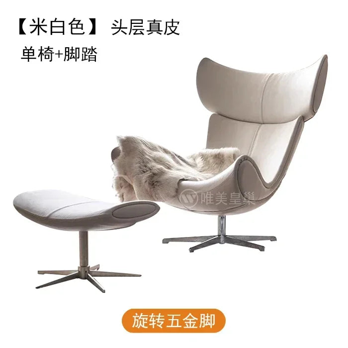 Comfortable Ergonomic Living Room Chairs Modern Leather Nordic Sofa Chairs Designer Recliner Portable Fauteuil Salon Furniture