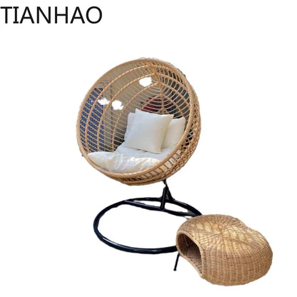 Interior and exterior swings for household balcony hammock outdoor imitation rattan chair round cradle chair hanging chair