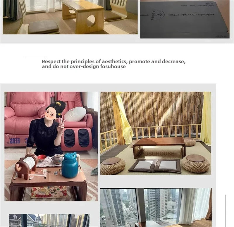 Japanese Solid Wood Coffee Table for Living Room Furniture Sofa Side Table Light Luxury Minimalist Household Window Small Table