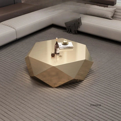 Luxury Gold Coffee Tables for Living Room Italian Irregularly Shaped Metal Side Tables Minimalist High-end Table for Office