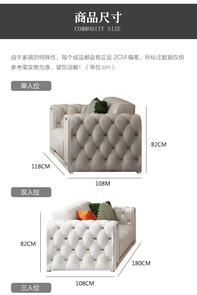 Hong Kong-style light luxury leather s ofa high-end leather sofa villa large apartment corner sofa combination so fa