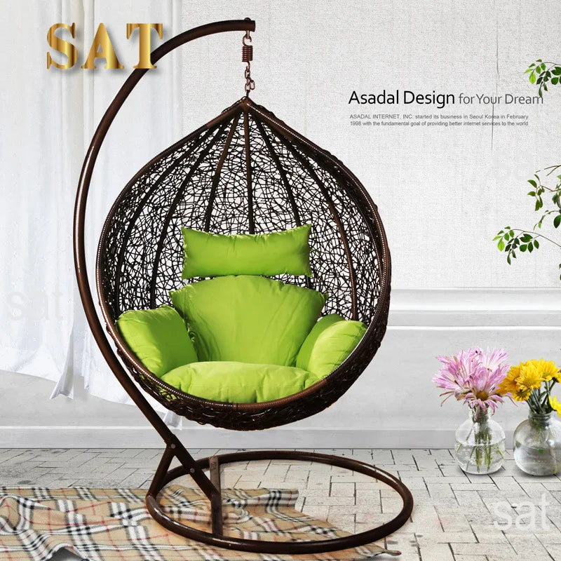 -Indoor Outdoor Rope Hanging Swing Terrace Bedroom Hammock Egg Chair Swing Custom Patio Swing Chair