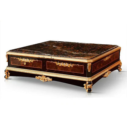 Antique classical center table square living room furniture marble luxury coffee table