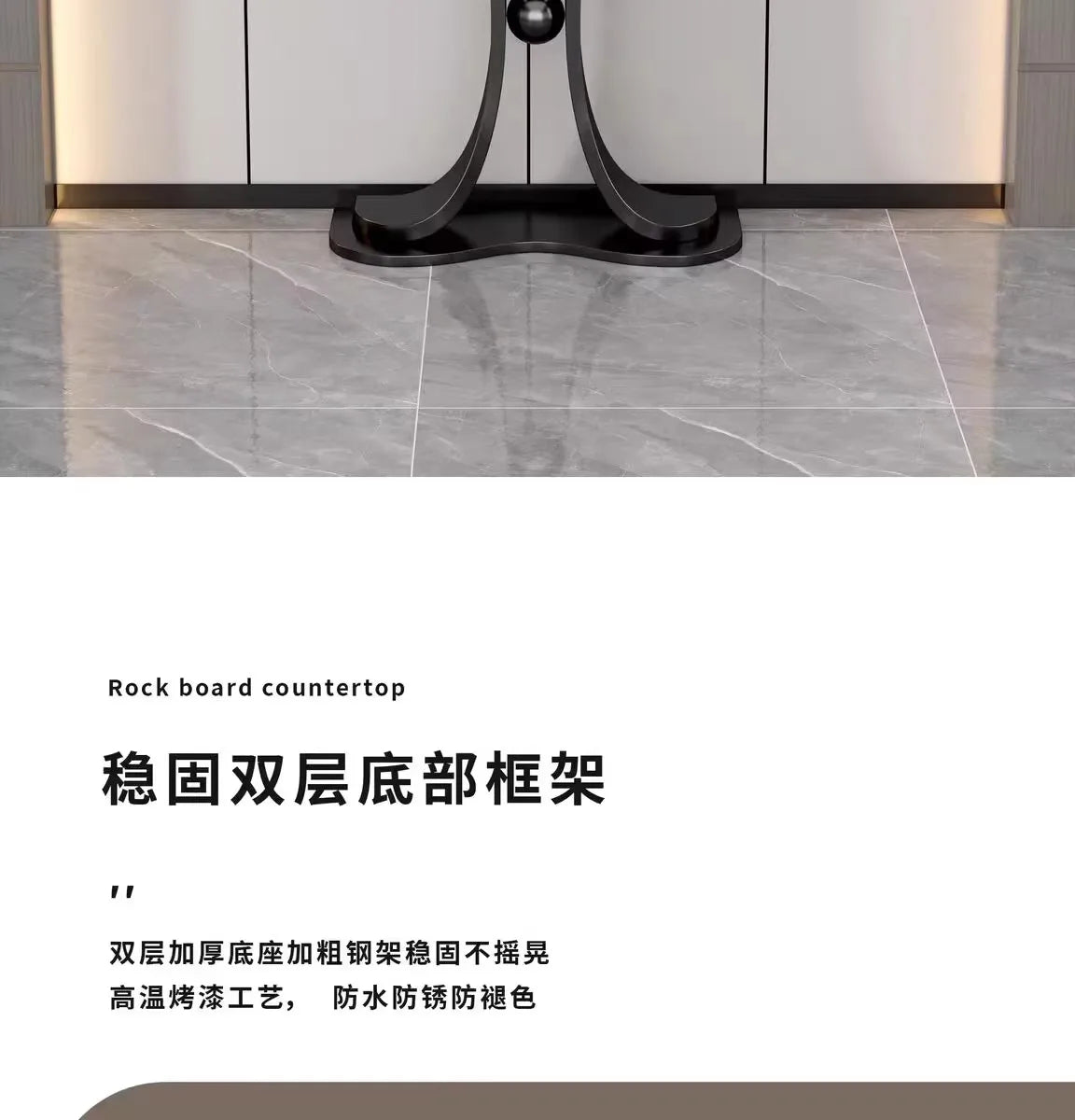 Light luxury entrance table New Chinese  table against the wall Living room Semicircular