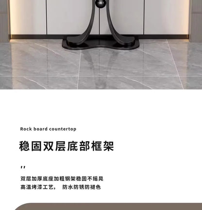 Light luxury entrance table New Chinese  table against the wall Living room Semicircular