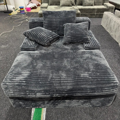 Vacuum Compressed White Plush Cloud Sofa Foldable Oversized Couch Soft Living Room Furniture Space-Saving Leisure Seat