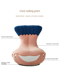 Whale Lazy Sofa Leisure Chair Flannel Rotatable Cute Shark Sofa Single Seat Chair