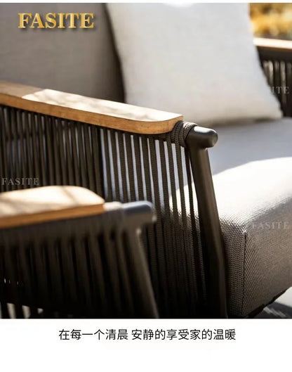 New Chinese solid wood sofa combination Zen walnut color modern villa ash living room solid wood sofa