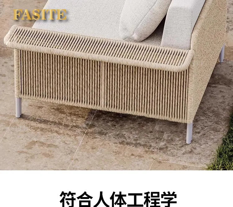 Outdoor Sofa Rattan Courtyard Garden Waterproof and Sunscreen Villa Sofa Simple Combination Rattan Furniture
