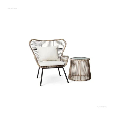 Nordic Outdoor Rattan Table and Chairs Combination Leisure Garden Furniture Sets High-end Open-air Patio Furniture Outdoor Set