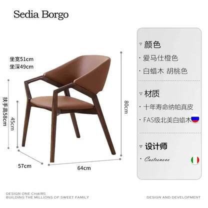 Nordic Simple Chair Solid Wood Italian Lounge Clear Aesthetics Modern Chairs Designer Entrance Minimalist Muebles Furniture