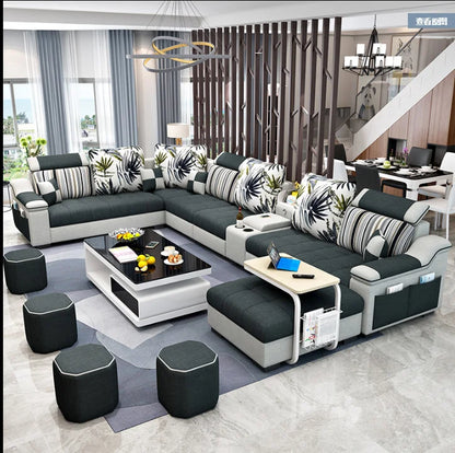Modern Design Stain Resistant Fabric Furniture Sofa Latest Living Room Sofa Set Furniture