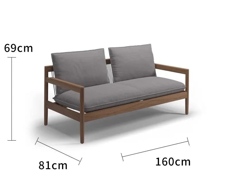 Nordic Outdoor Patio Sofa Set Outdoor Leisure Table and Chairs Teak Waterproof Sunproof Furniture Set