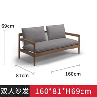 Nordic Outdoor Patio Sofa Set Outdoor Leisure Table and Chairs Teak Waterproof Sunproof Furniture Set