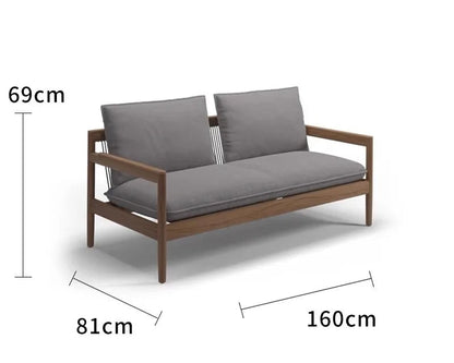 Nordic Outdoor Patio Sofa Set Outdoor Leisure Table and Chairs Teak Waterproof Sunproof Furniture Set