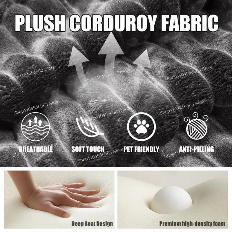 Vacuum Compression Sofa Module Full Sponge High Density 50D Rebound Sponge Small Apartment Corduroy Sofa Bed