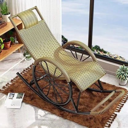 Rocking  Reclining Chair Adult Rattan Lunch Break Balcony Home Leisure Sleeping Living Room Elderly Free Chair